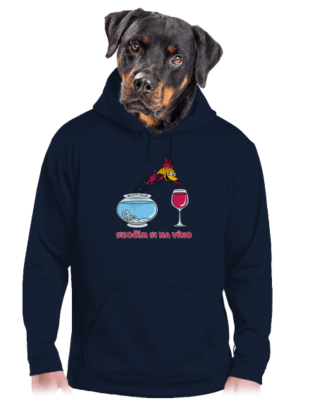 Skočím si na víno pánská mikina klokanka Navy