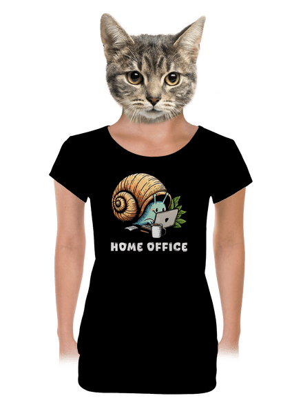 Šnekův home office dámské tričko s lemem Black
