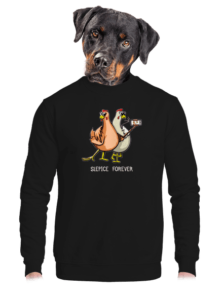 Slepice forever unisex mikina bez kapuce Black