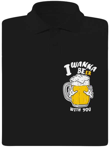 I wanna beer pánská polokošile Black