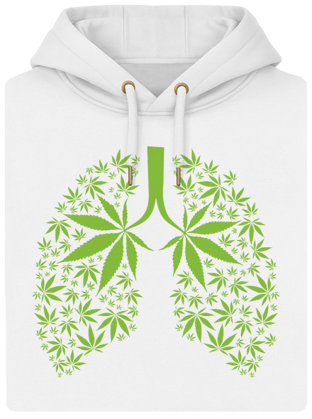 Ganja plíce unisex mikina premium Snowwhite