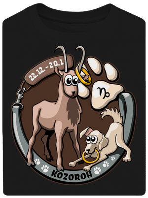 Psí horoskop: Kozoroh unisex tričko oversized Black