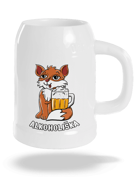 Pivní Alkoholiška půllitr White