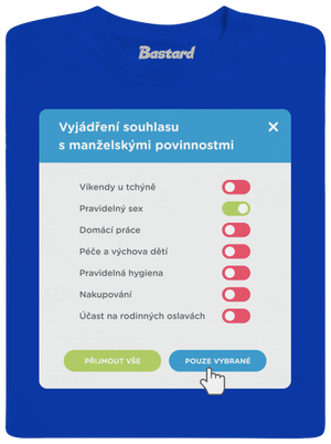 Manželské povinnosti pánské dlouhý rukáv Royal Blue