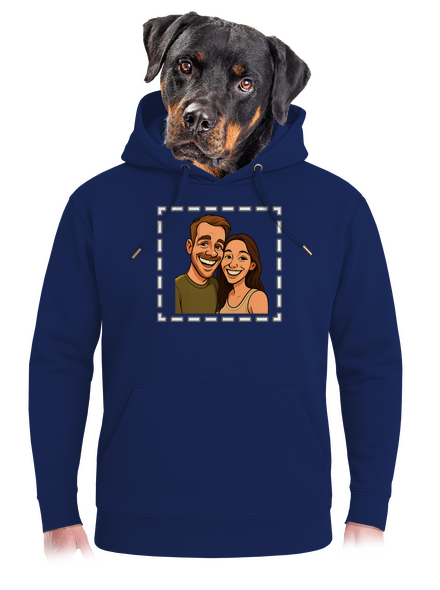 Karikatura z vlastní fotky unisex mikina premium Navy
