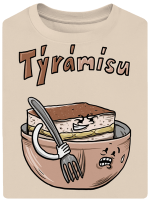 Týrámísu unisex tričko oversized Almond