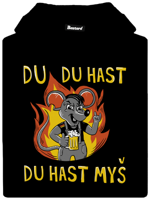Du hast myš pánská mikina klokanka Black