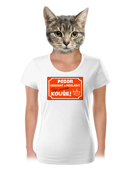 Pozor, nesahat dámské tričko White