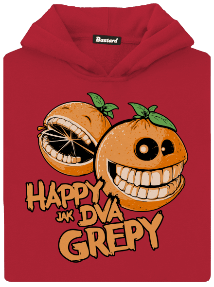 Happy grepy dětská mikina klokanka Fire Red