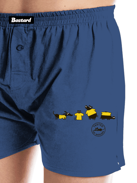 Testováno na zvířatech pánské trenky Blue