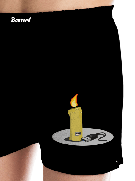 USB svíčka pánské trenky Black