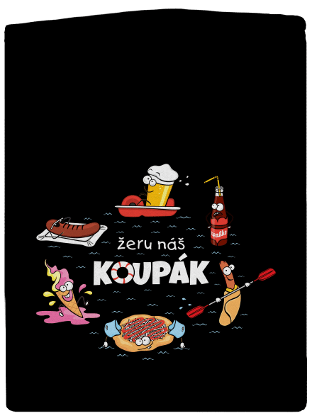 Český koupák pánská mikina na zip Black