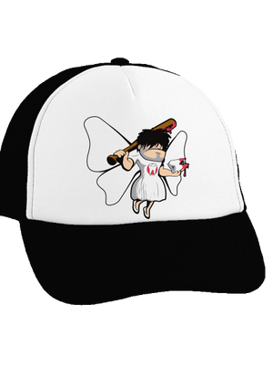 Zoubková víla kšiltovka truckerka Black cap