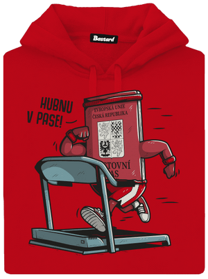 Hubnu v pase pánská mikina klokanka Red