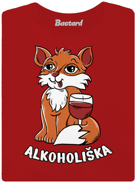 Vínová Alkoholiška dámské tričko premium Red Mal