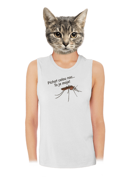 Komár s výdrží dámské tílko volné White