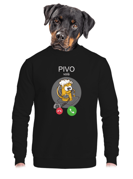 Pivo volá unisex mikina bez kapuce Black