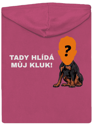 Tady hlídám já dámská mikina na zip Magenta