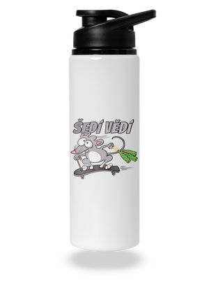 Šedí vědí - myšák lahev na vodu White