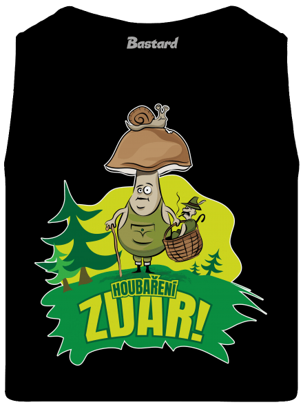 Houbaření zdar pánské tílko Black