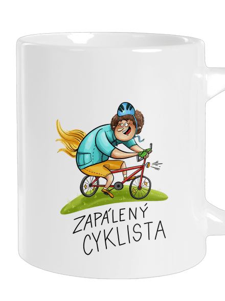 Zapálený cyklista velký hrnek White