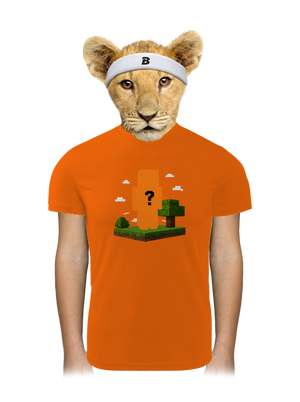 Minecraft z vlastní fotky dětské sportovní tričko Neon Orange