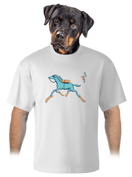 Mořský koník unisex tričko oversized White
