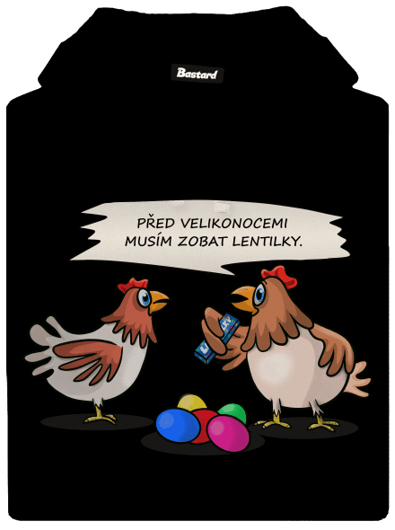 Slepice před Velikonocemi dámská mikina klokanka Black