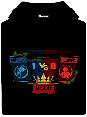 Příroda vs. člověk dětská mikina klokanka Black