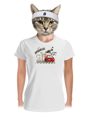 Dotankuju a jedu dámské sportovní tričko White