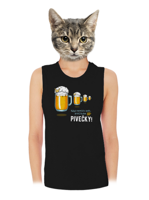 Pivečka dámské tílko volné Black