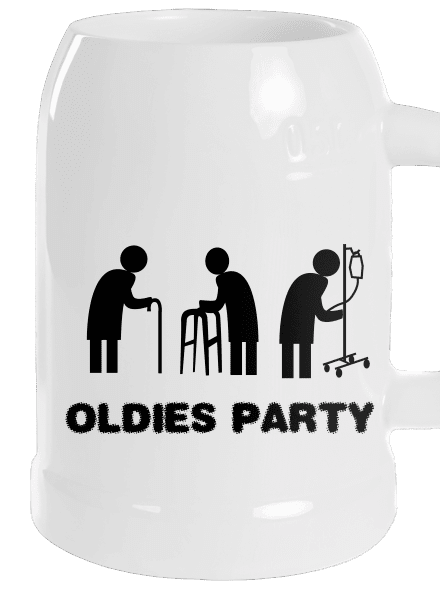 Oldies party půllitr White