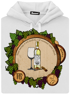 Vinný horoskop: Panna dámská mikina klokanka White