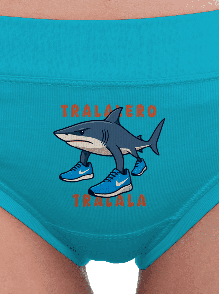 Tralalero Tralala – Italian Brainrot dámské kalhotky Turquoise