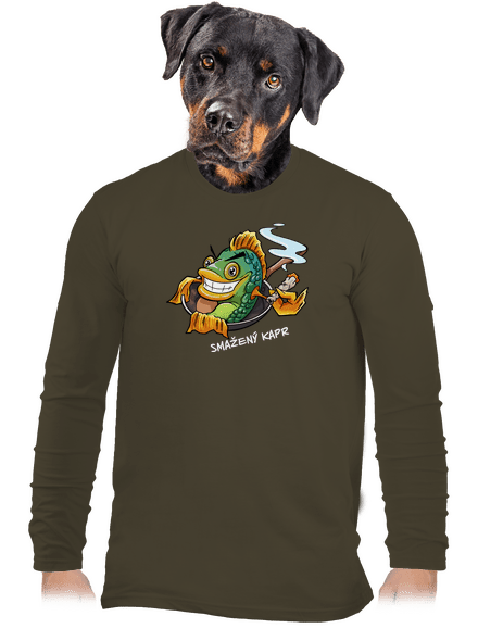 Smažený kapr pánské dlouhý rukáv Urban Khaki