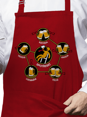 Pivní obvody zástěra Red