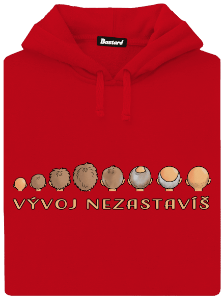 Vývoj nezastavíš pánská mikina klokanka Red