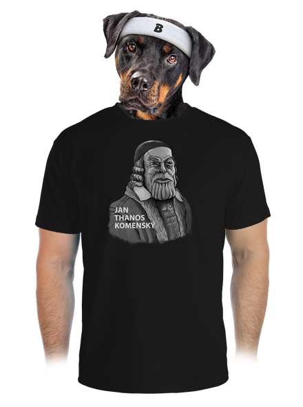 Jan Thanos Komenský pánské sportovní tričko Black