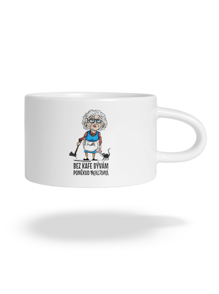 Neklidná bez kafe hrnek makronka White