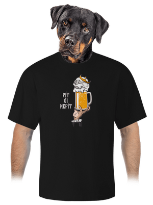 Pít či nepít unisex tričko oversized Black