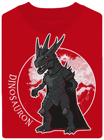 Dinosauron unisex mikina bez kapuce Red