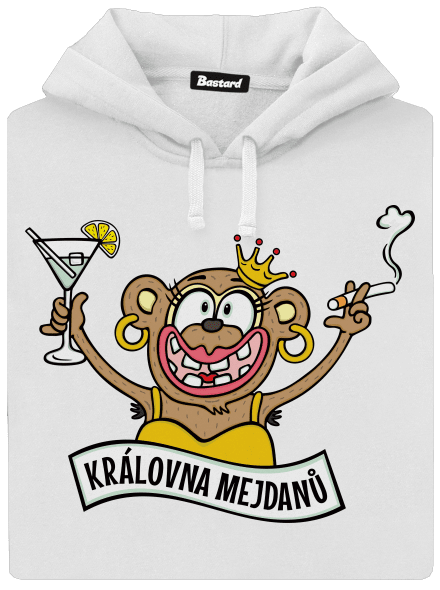 Královna mejdanů dámská mikina klokanka White