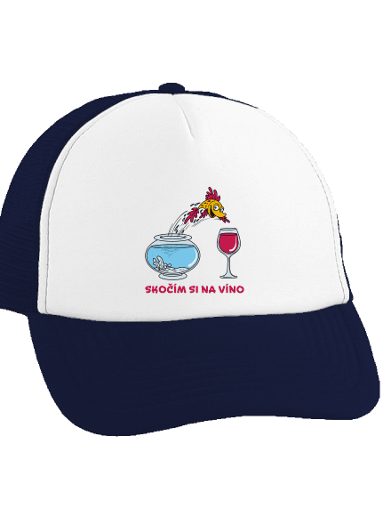 Skočím si na víno kšiltovka truckerka French Navy cap