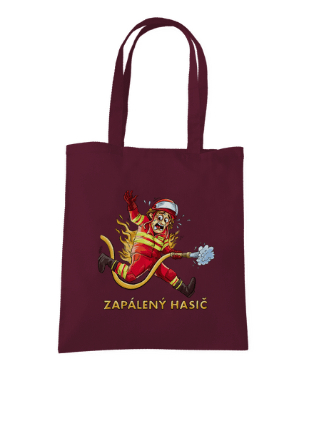 Zapálený hasič a hasička taška Burgundy