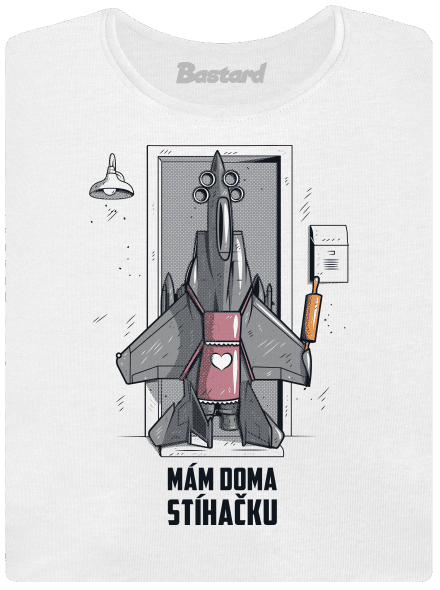 Stíhačka dámské tričko s lemem White