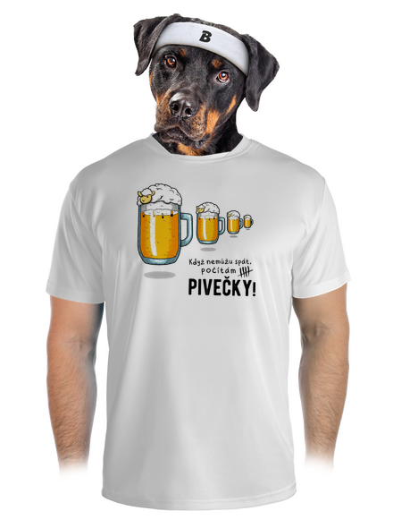Pivečka pánské sportovní tričko White