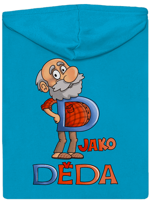 D jako děda dámská mikina na zip Blue Atol