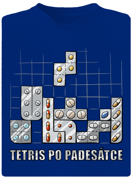 Tetris pánské sportovní tričko Royal Blue Mal
