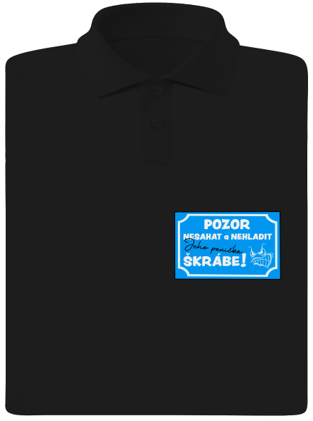 Pozor, nesahat pánská polokošile Black