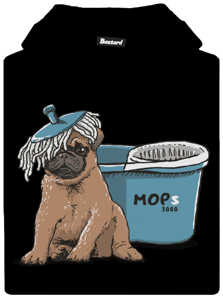 Mops dětská mikina klokanka Black